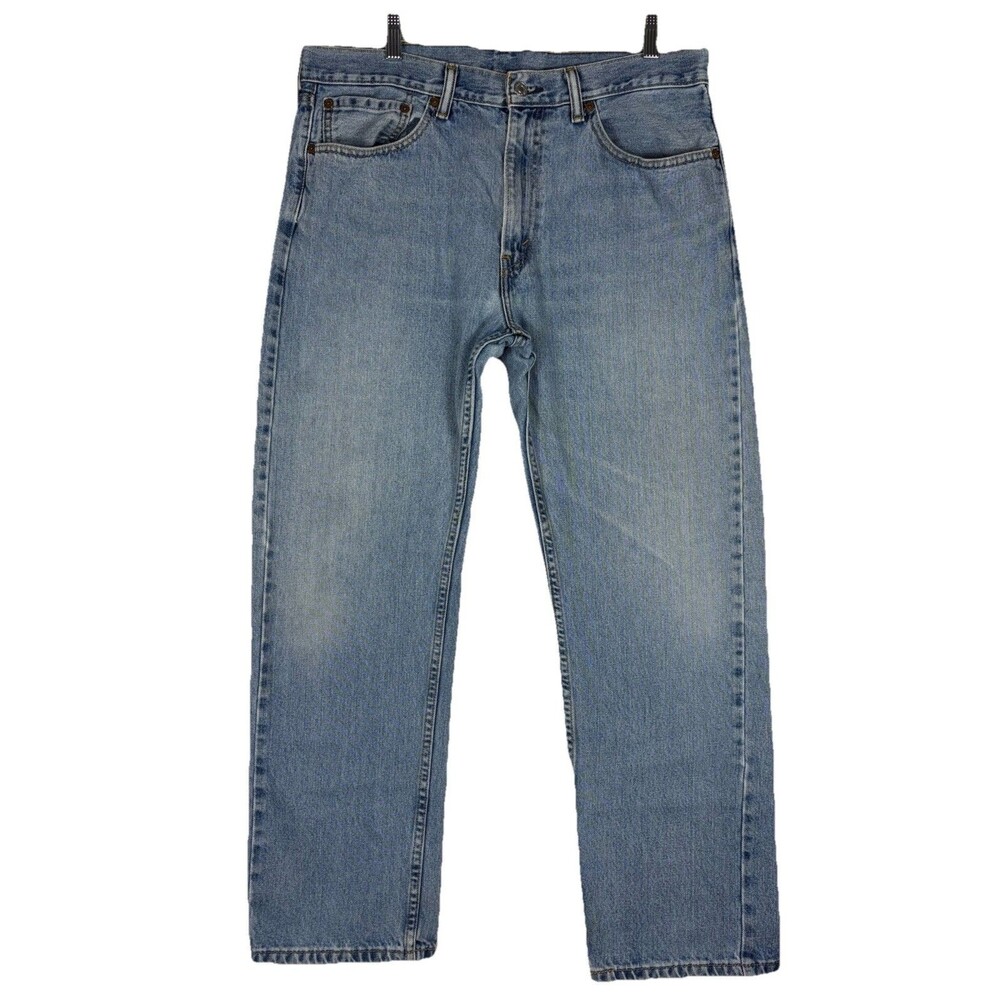Levi’s 505 Jeans Zip Fly Light Wash Blue Denim 100% Cotton Men’s 36x30